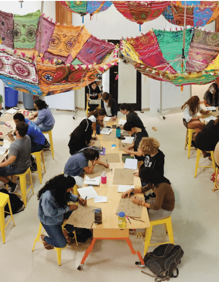 Students work on projects at The Hive